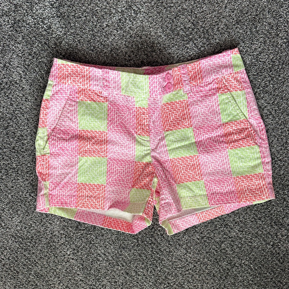 Vineyard Vines Chino Patchwork pink shorts sz 2